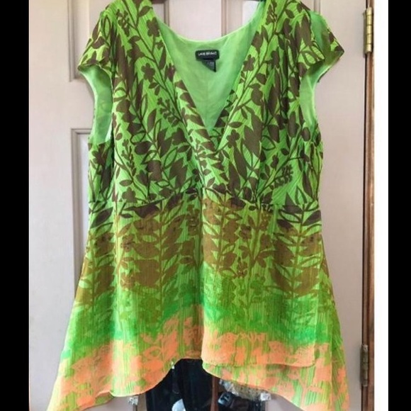 4X Y2K Flowy Green Fairy Lane Bryant Top - Picture 2 of 4